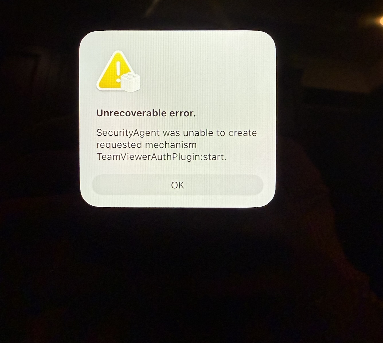 Unrecoverable error.